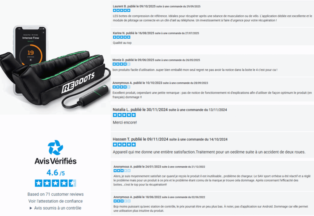 avis des clients sur reboots go lite